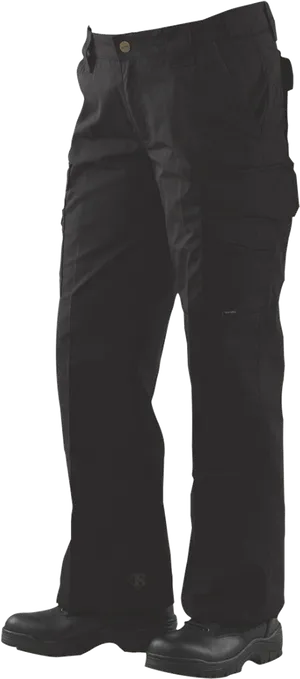Black Cargo Work Pants PNG Image