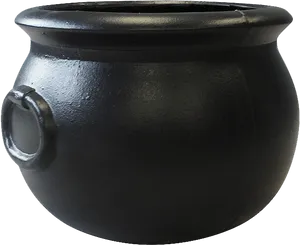 Black Cast Iron Cauldron PNG Image