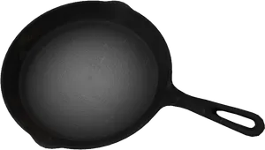 Black Cast Iron Skillet PNG Image