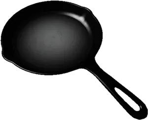 Black Cast Iron Skillet PNG Image