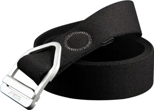 Black Casual Beltwith Silver Buckle PNG Image