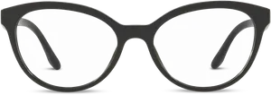 Black Cat Eye Eyeglasses Transparent Background PNG Image