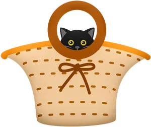 Black Catin Basket Graphic PNG Image