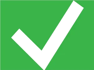 Black Check Mark Green Background PNG Image