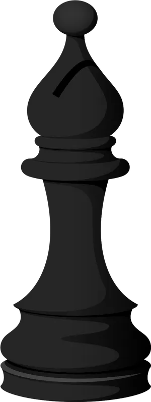 Black Chess Bishop Vector PNG Image