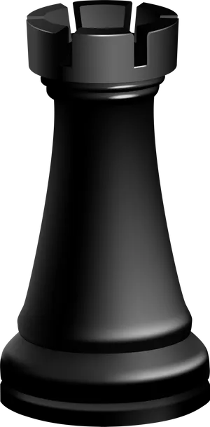 Black Chess Rook3 D Rendering PNG Image