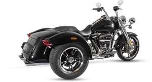 Black Chopper Motorcycle Trike PNG Image