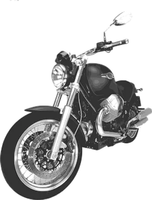 Black Chrome Motorcycle Profile PNG Image