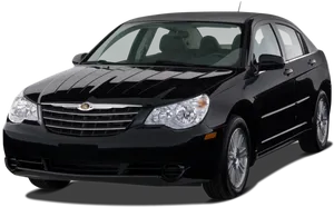 Black Chrysler Sedan Profile PNG Image