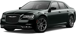 Black Chrysler Sedan Profile View PNG Image