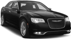 Black Chrysler Sedan Profile View PNG Image