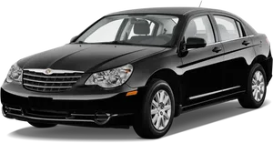 Black Chrysler Sedan Profile View PNG Image