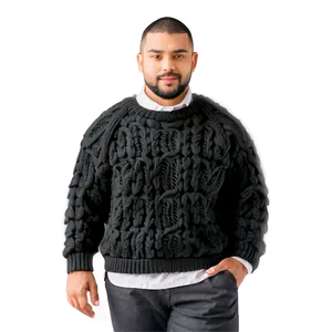 Black Chunky Sweater Png 46 PNG Image