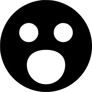 Black Circle Emoji Illustration PNG Image