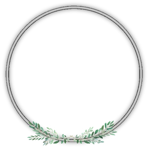 Black Circle Outlinewith Greenery Accent.png PNG Image