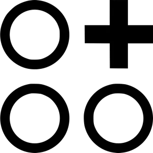 Black Circles Plus Sign Graphic PNG Image