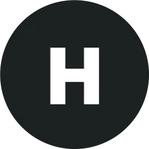 Black Circlewith Letter H PNG Image