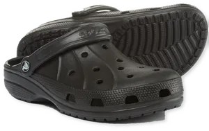 Black Classic Croc Sandal PNG Image