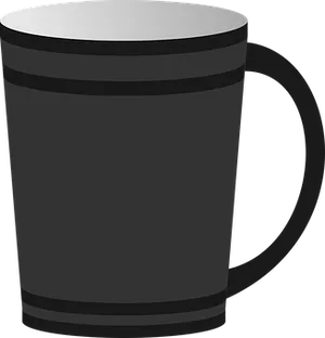 Black Coffee Mug Vector PNG Image