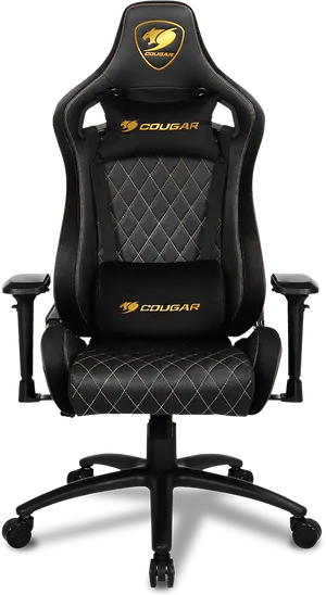 Black Cougar Gaming Chair PNG Image