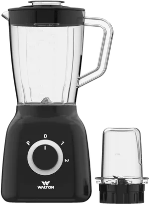 Black Countertop Blender With Grinder Attachment PNG Image