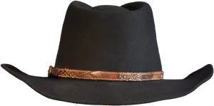 Black Cowboy Hatwith Band PNG Image