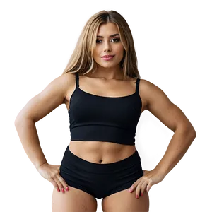 Black Crop Top Look Png 22 PNG Image