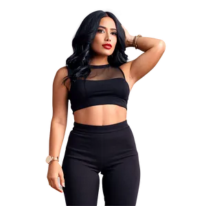 Black Crop Top Outfit Png Tnn41 PNG Image