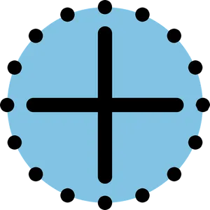 Black Crosshairon Blue Background PNG Image