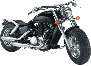 Black Cruiser Motorcycle Transparent Background PNG Image