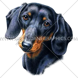 Black Dachshund Portrait PNG Image