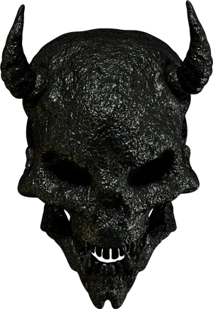 Black Demon Skull PNG Image