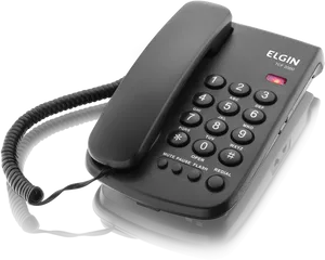 Black Desk Phone Elgin T C F2000 PNG Image