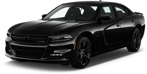 Black Dodge Charger Side View PNG Image