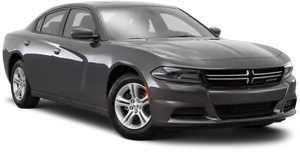 Black Dodge Charger Side View PNG Image