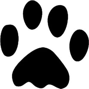 Black Dog Paw Print Graphic PNG Image