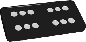 Black Domino Tile Double Six PNG Image