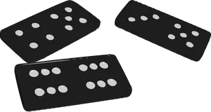 Black Dominoes Scattered PNG Image