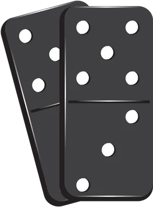 Black Dominoes Vector Illustration PNG Image