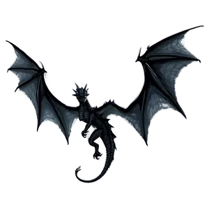 Black Dragon Wings Spread Png Jwa68 PNG Image