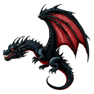 Black Dragon With Red Eyes Png Dsf PNG Image