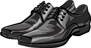 Black Dress Shoes Vector Illustration PNG Image