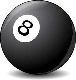 Black Eight Ball Illustration PNG