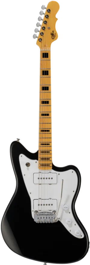 Black Electric Guitar Isolated PNG Image