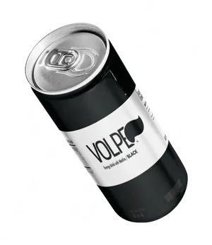 Black Energy Drink Can Floating PNG Image