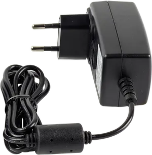 Black Europlug Power Adapter PNG Image