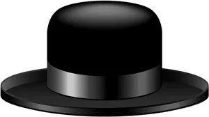 Black Fedora Hat Graphic PNG Image