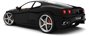 Black Ferrari Sports Car Profile PNG Image