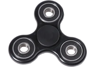 Black Fidget Spinner Isolated PNG Image