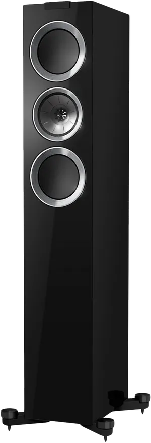 Black Floorstanding Speaker Design PNG Image